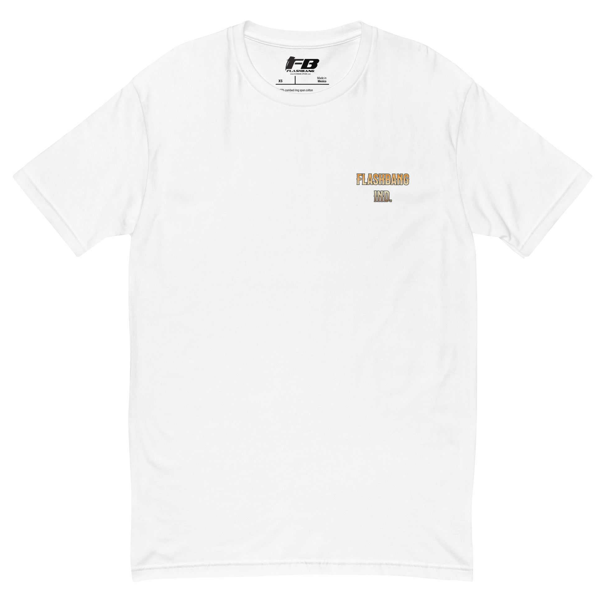 Blessed are the Peacemakers Lite T-shirt with Western design, honoring those who serve and protect with strength and pride - Front View - White with Flashbang Text