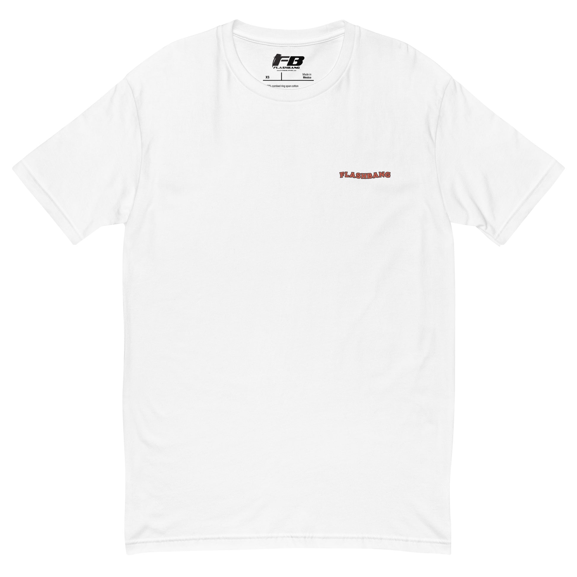 Wake Up Call Lite T-shirt featuring cowboy skull graphic with guns, western style t-shirt - Front View  - White with Flashbang Text