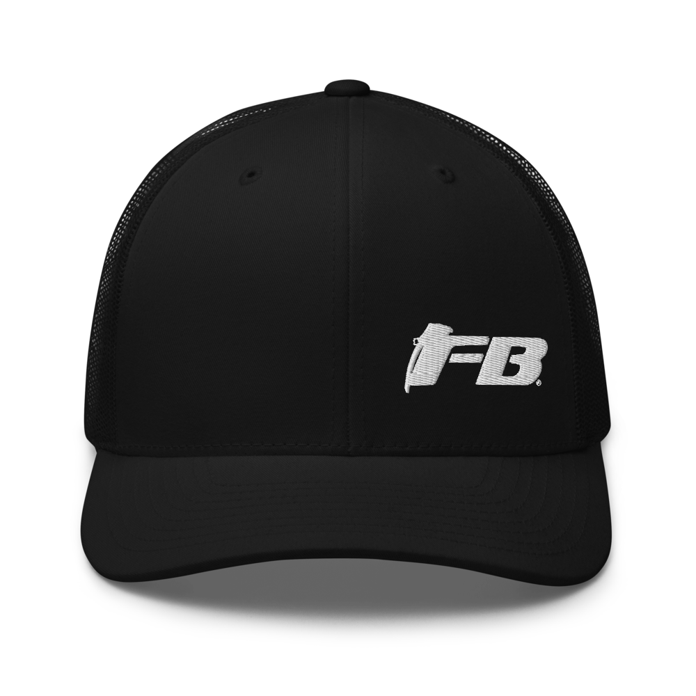 FB White Logo Embroidered Trucker Cap