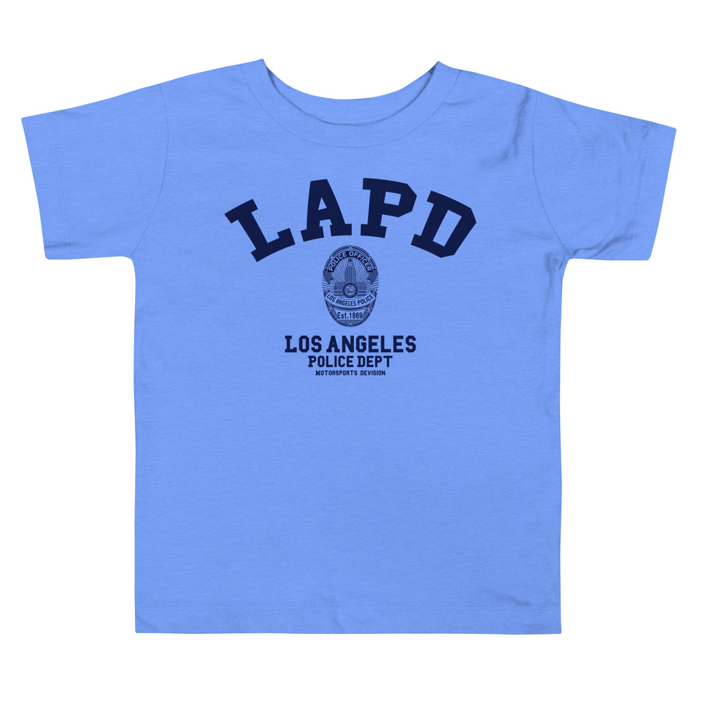 Light blue t-shirt with LAPD Los Angeles Police Dept logo on a white background