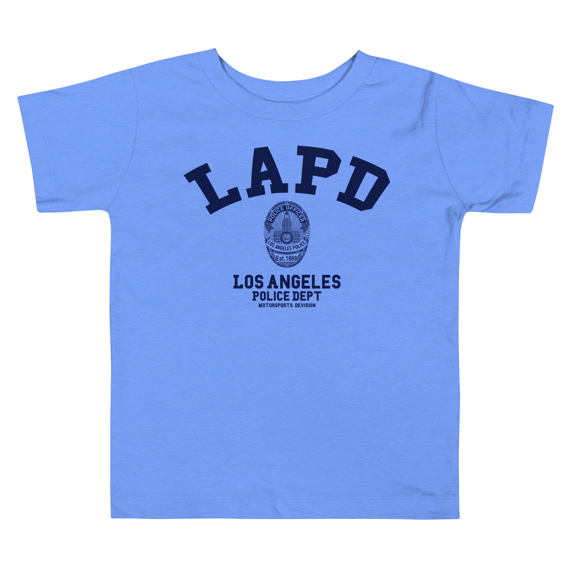 Light blue t-shirt with LAPD Los Angeles Police Dept logo on a white background