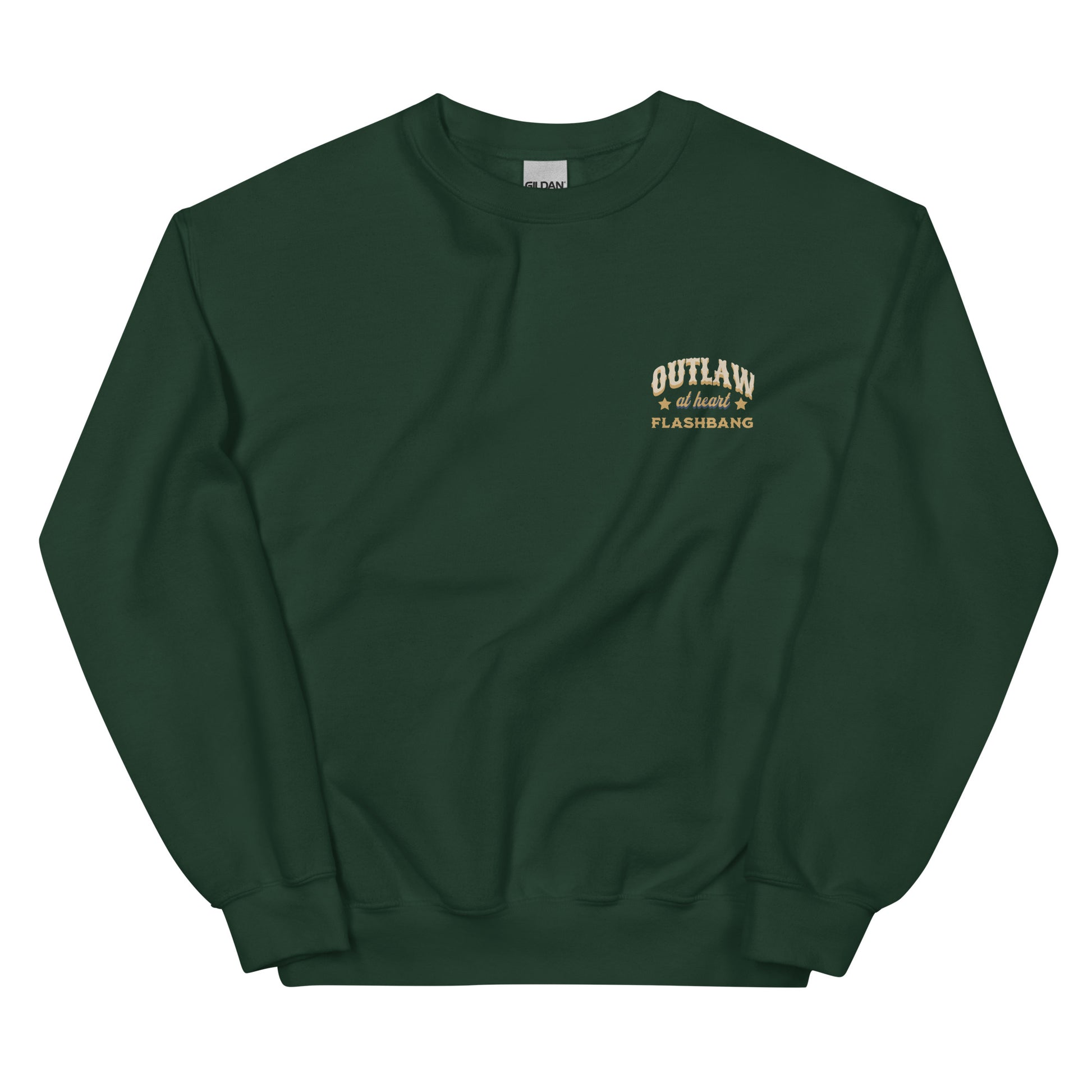 Green sweatshirt with text on a white background