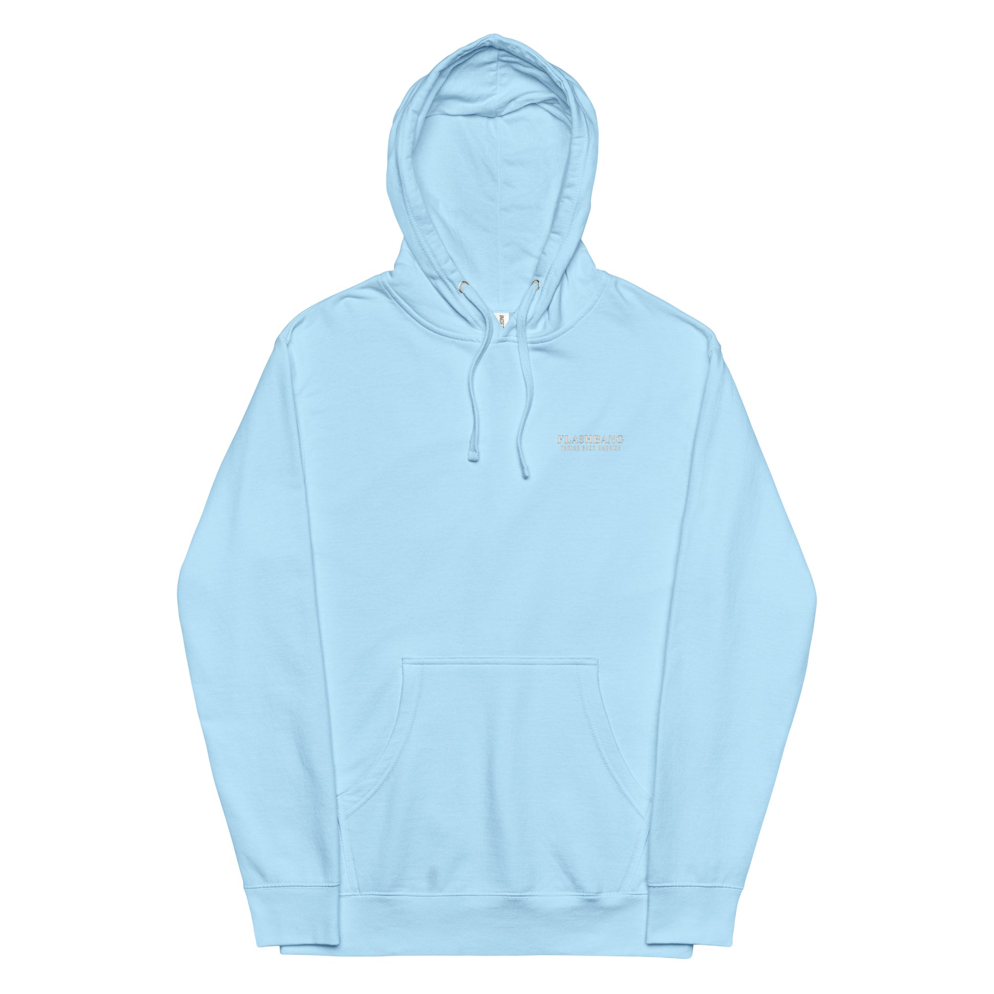 Light blue hoodie on a white background