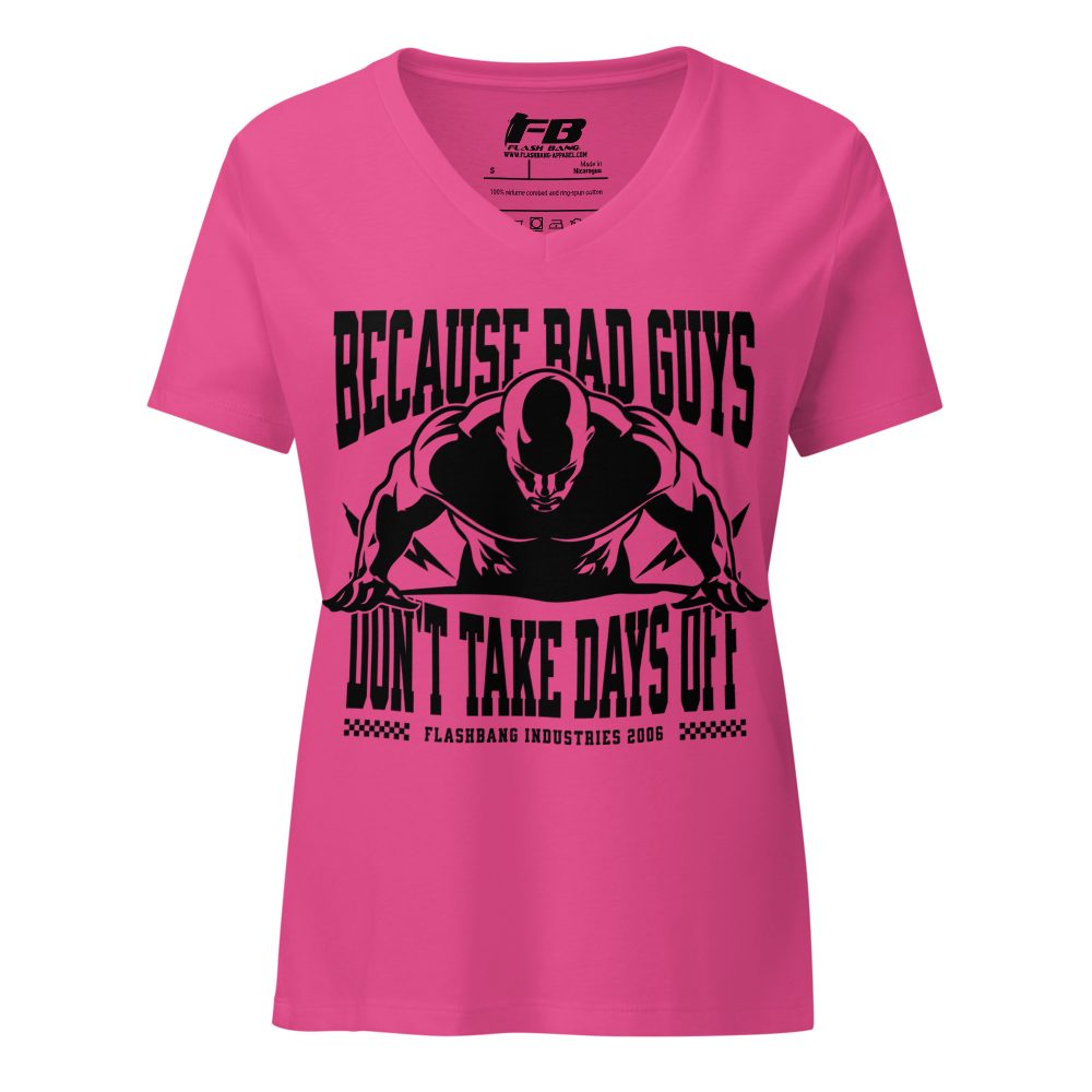 Pink t-shirt with black graphic and text on a white background