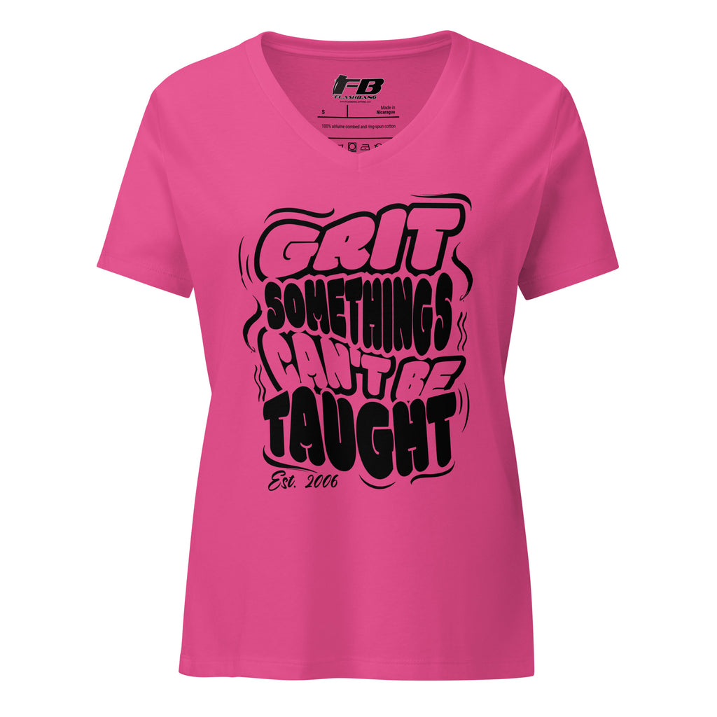 Pink t-shirt with black text on a white background