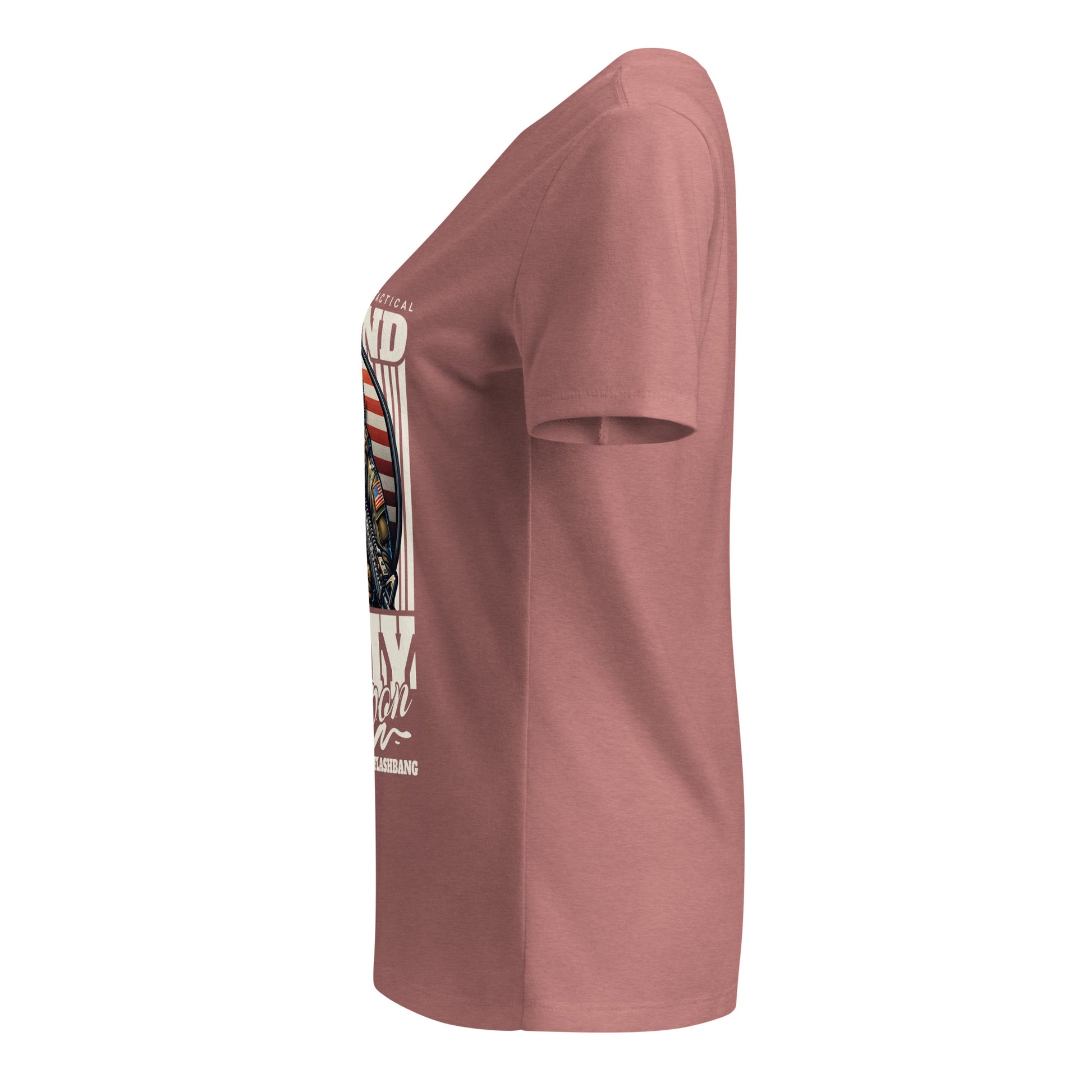 Pink t-shirt with graphic design on a white background