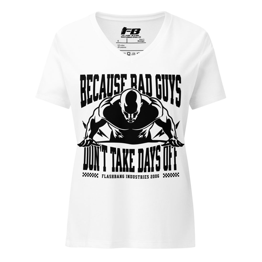 White t-shirt with black graphic and text on a white background