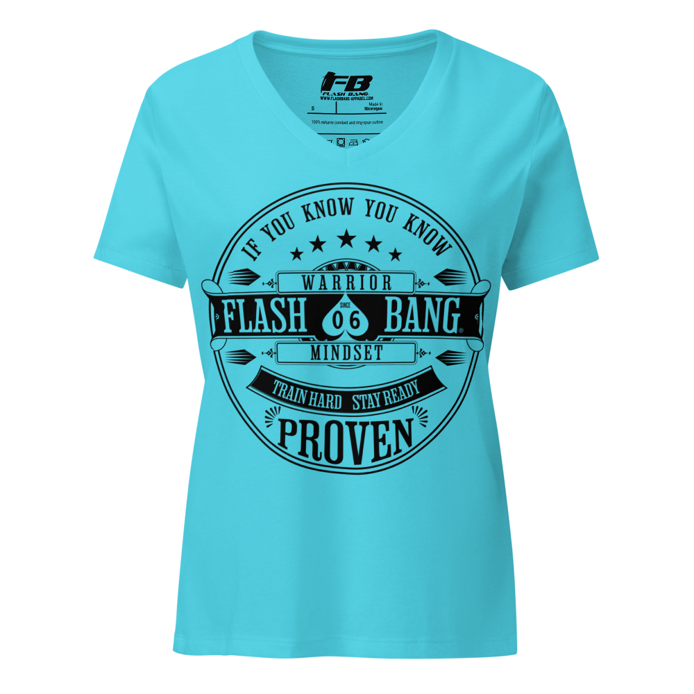 Light blue t-shirt with black graphic design on a white background