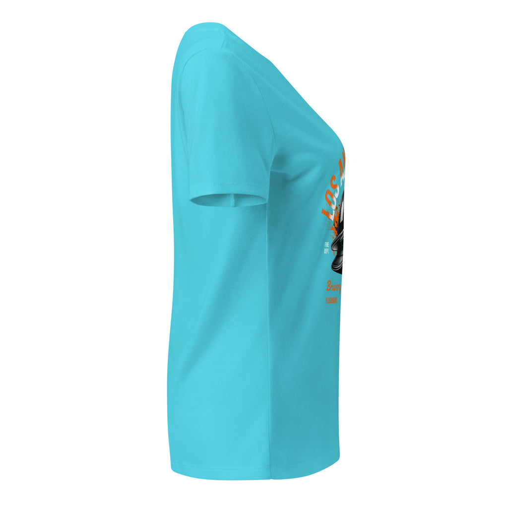 Light blue t-shirt with a graphic design on a white background
