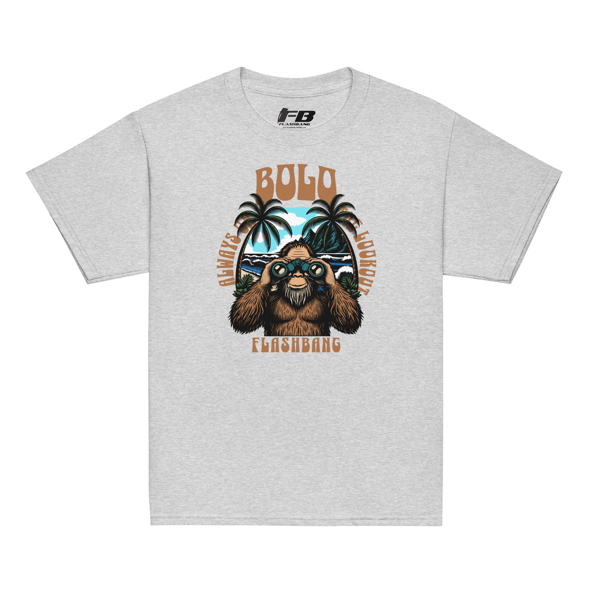Gray t-shirt with a sloth graphic and text on a white background
